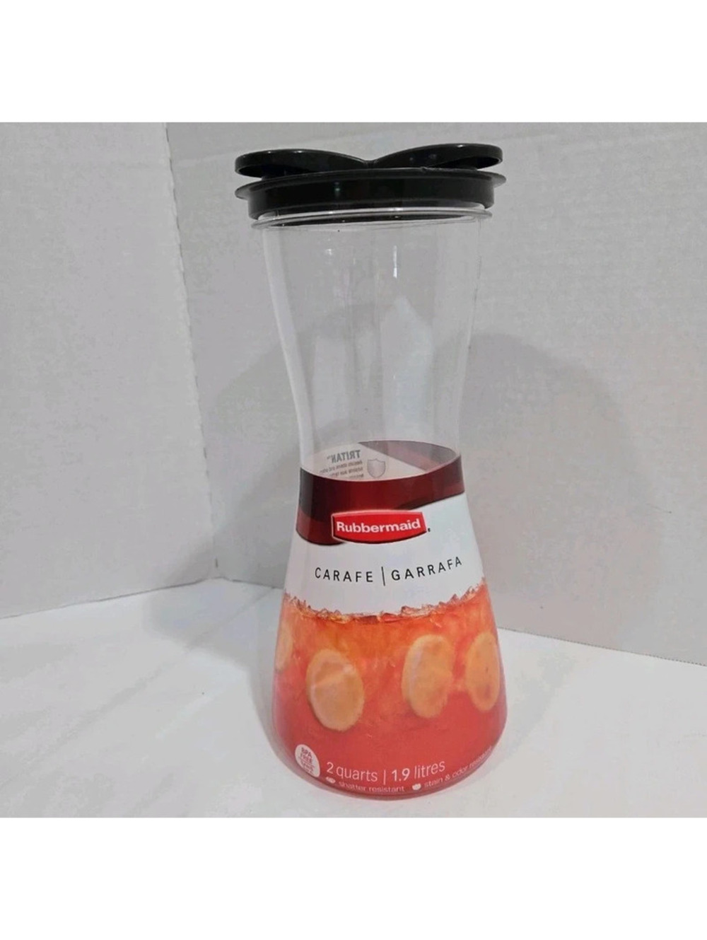 Rubbermaid 2 qt Carafe Leak-Proof Lid BPA Free Shatter Resistant Clear 11.5"